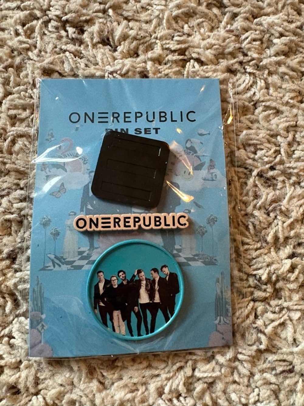 OneRepublic Graphic Tote Bag with Floral Eye Design - Cream, Pink, Blue - Picture 4 of 5